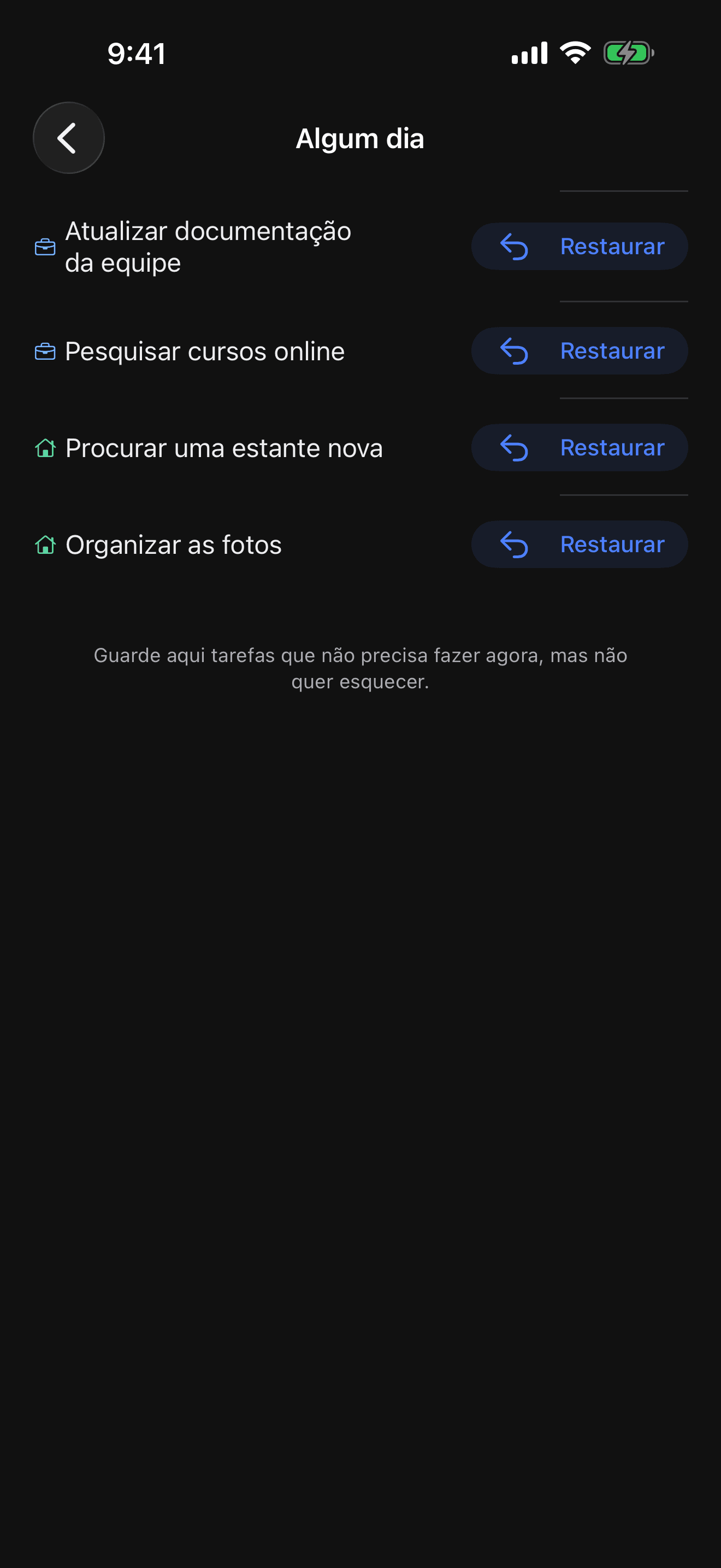 Tela do bolso Someday